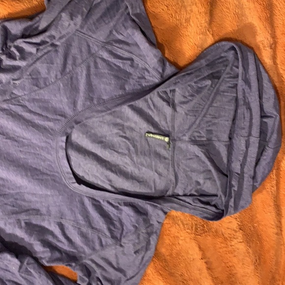 Sansara Yoga Athletic Top long sleeves SZ XL Mauve w/hood - Picture 2 of 6
